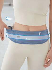 1pc Adjustable Waist Fanny Pack With Zipper Pockets, Lightweight, Breathable Polyester Sports Waist Bag For Running, Hiking And Fitness