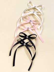 6pcs/Set Women's Elegant Ballet Style Sweet Girl Rhinestone Decor Bowknot Hair Clips, Alloy Alligator Hair Clips, Suitable For Everyday, Commute, Party, Birthday, Travel, Photography- A Great Gift For Best Friends