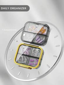1pc Portable Pill Organizer With 7 Compartments - Lightproof, Moisture-Sealed Medicine Box For Easy Travel & Storage
