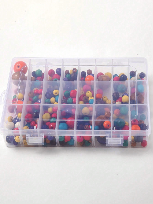 1 Stück 24 Fach herausnehmbare Lagerebene Perlen Aufbewahrungsbox, transparente Kunststoff Organisationsbox für Nagelkunst, Schmuck, Perlen, Angelköder, Angelzubehör