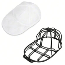Jaula lavadora de sombreros para lavadora, soporte limpiador de gorras para gorras de béisbol, organizador y soporte para lavar sombreros en lavaplatos, solo bolsas, sin estante de almacenamiento