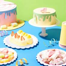 10pcs/20pcs/40pcs/Set, White Paper Plates 9 Inch 7 Inch White Scalloped Plates Disposable Dinner Plates Dessert Plates For Wedding Bridal Shower Newborn Shower Birthday Party