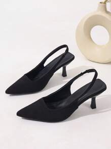 Zapatos de tacón alto de punta cerrada elegantes negros para mujer para eventos, Zapatos de tacón de aguja de punta cerrada blancos para mujer, Talla grande