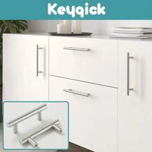 5pcs T-Shaped Handle Kitchen Drawer Door Handle Round Tube Cabinet Door Cabinet Handle