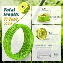 Kit de 2 unidades de repuesto de línea de bobina de 0,08in compatible con Ryobi One Plus+ AC80RL, apto para desbrozadoras Ryobi de 18V, 24V y 40V