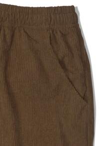 Yemwry Pantalones informales de unicolor con bolsillo y cremallera para hombres. Pantalones de pana marrón clásicos con una textura fina. El detalle de la cremallera agrega personalidad, el ajuste relajado es cómodo y versátil, adecuado para varios estilos, mostrando un gusto único.