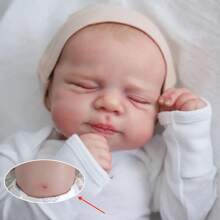 48cm 19inch Full Body Soft Vinyl Reborn Baby Girl Doll With 3D-Paint Skin And Visible Veins Like Real Sleeping Baby Newborn Bathe Toy For Children Birthday Gift