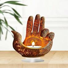 Ornamento acrílico plano 2D con diseño de mano de Buda de estilo bohemio, de 9 pulgadas por 9 pulgadas. Esta decoración de sobremesa con temática es perfecta para el hogar y la oficina