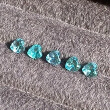 100% Paraíba Sapphire Loose Heart Cut Gemstone For Charms Advanced Jewelry Making Materials DIY - Paraibas - View 4