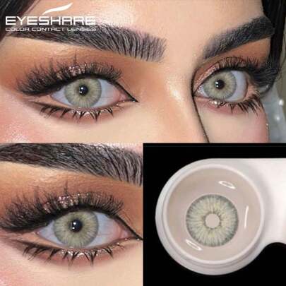 EYESHARE 1 paire de lentilles de contact colorées Eyeshare pour les yeux. Lentilles de couleur bleue, verte, grise et marron. Lentilles souples pour costume d'Halloween et cosplay.