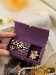1pc Compact & Elegant Jewelry Box For Earrings Rings Necklaces, Travel Jewelry Organizer Girlfriend Gifts Sun Travel Cool