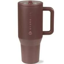 Leak-Proof Insulated Tumbler With Flip Straw & Cup Holder Fit Flasks Lid - 粉紅沙灘 - 查看 6