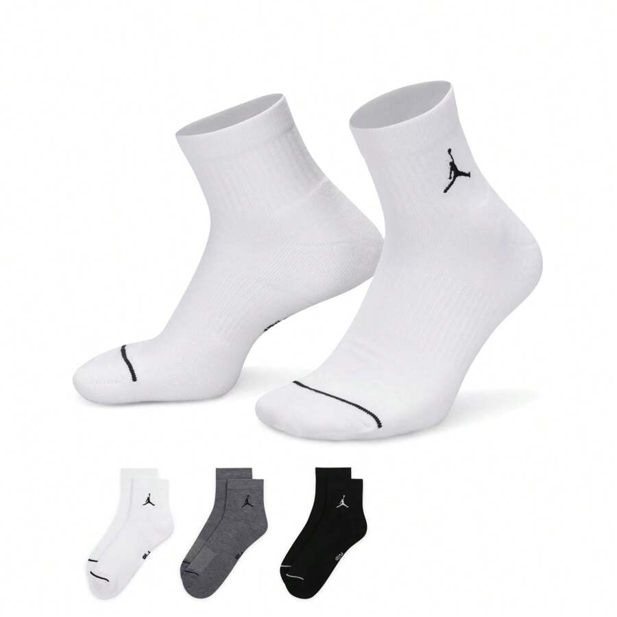 Nike 3 đôi tất cổ cao cổ U J ED CUSH POLY ANKLE cho nam và nữ, khuyến mại DX9655-100 gói - trắng - Xem 1