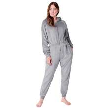 City Comfort Onesie Soft Comfy Fleece Pyjama Nightwear Fluffy Lounge Wear Sizes S-XL - Grey - View 1