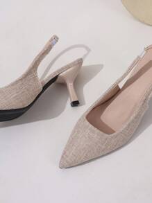 Women Pointed Toe Fashion Elegant Black Open Back High Heel Shoes, Women White Closed Toe Stilettos Large Size