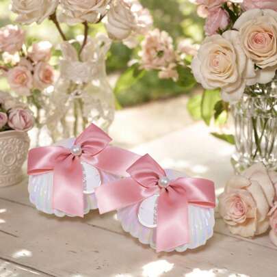 6Pcs Mermaid Shell Candy Boxes, Princess Theme Shell-Shaped Plastic Gift Boxes, Snack & Cookie Containers Perfect For Weddings, Anniversary, Bridal Shower, Birthdays & Parties Supplies Summer Gifts Beach Back To School School Supplies Room Decor