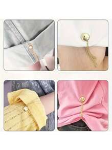 Nahtloser rutschfester Metallclip zum Säumen von Hosen und Eimerhüten, magnetischer Randclip, geeignet für Hosen und Ärmel, abnehmbar, ohne Nägel oder Nähen, Metallclip zum Kürzen und Straffen, T-Shirt mit verstellbarem Schnallenverschluss zum Verkürzen von Kleidung, lange fixierte Schnalle, magnetische Mutterschnalle, Taillenschnalle