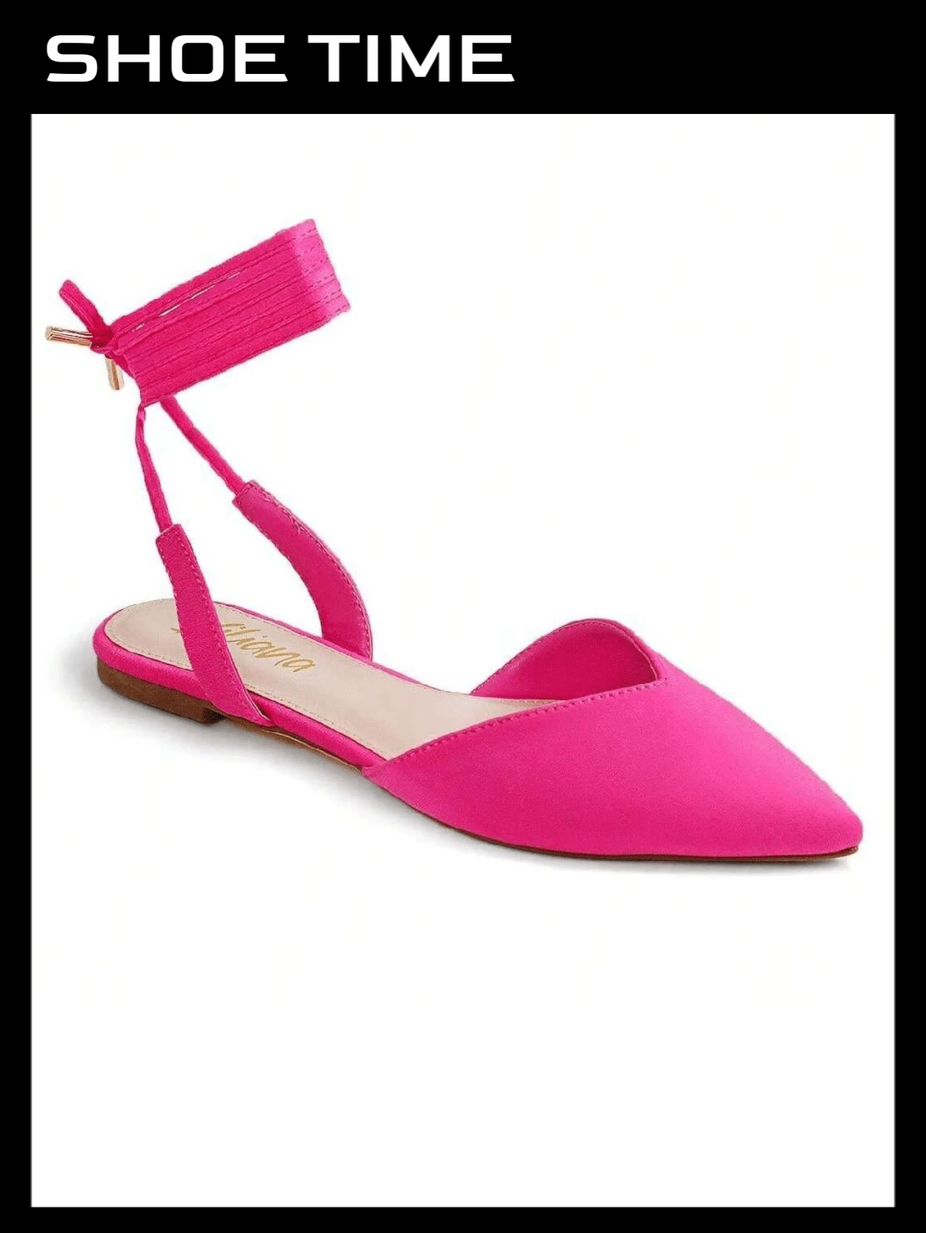 Lace Up Ballet Pointed Toe Sandals IVY-56 - Pink - View 1