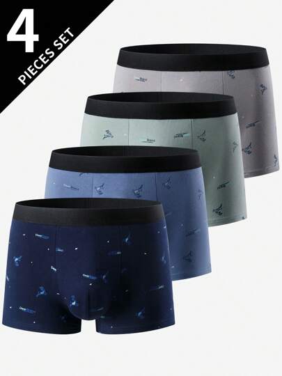 4pcs Pack Teen Boy Breathable Midrised Boxer Briefs