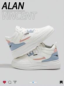 [Quick Delivery]Classy Aesthetic 2025 Summer New Style Woman Shoes High Cut Lace-Up Sport White Shoes Ladies Fashionable Casual Sneakers Women Flat Shoes Student Shoes Classy Look - White - View 3