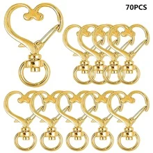 5/10/15/20/30/50/70/100 pièces Crochets rotatifs en forme de cœur à ressort, mousquetons en métal à ressort, anneaux porte-clés avec pince en forme de cœur, porte-clés détachables avec mousquetons, convient pour porte-clés, cordons, décoration, bijoux, DIY (4 couleurs)