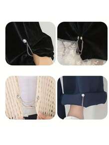 Nahtloser rutschfester Metallclip zum Säumen von Hosen und Eimerhüten, magnetischer Randclip, geeignet für Hosen und Ärmel, abnehmbar, ohne Nägel oder Nähen, Metallclip zum Kürzen und Straffen, T-Shirt mit verstellbarem Schnallenverschluss zum Verkürzen von Kleidung, lange fixierte Schnalle, magnetische Mutterschnalle, Taillenschnalle