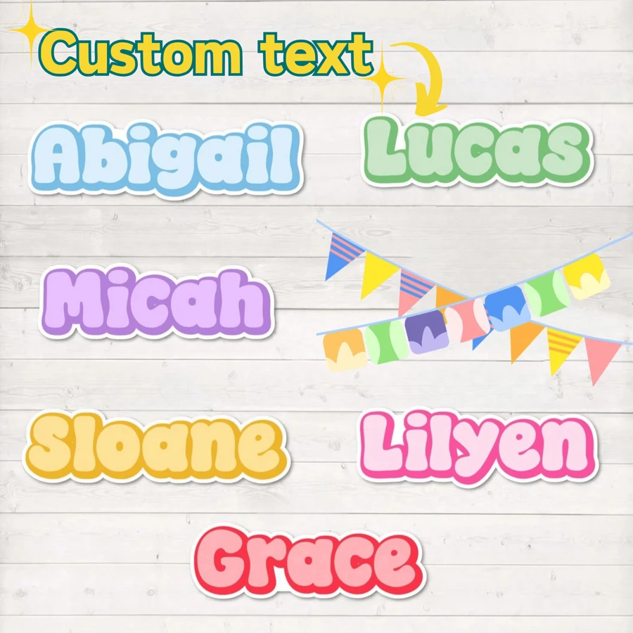 Custom Name Personalized Sticker | Customizable Name Stickers - 3-6" Labels For Water Bottles | Colorful Personalized Laptop Sticker | Water Bottle Name Sticker, Create Your Own Custom Sticker - Multicolor - View 1
