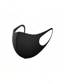 1pc Adjustable Anti-Dust & UV Protection 3D Ice Silk Face Mask For Adults - Black - Non-adjustable - View 1