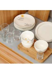 1 卷黑色点状搁板衬垫、防滑橱柜衬垫、透明无粘性抽屉衬垫、防水 EVA 冰箱衬垫、易于切割，适用于搁板、桌子、橱柜、厨房和搁板衬垫、抽屉垫、橱柜衬垫、冰箱衬垫 - 灰色 - 查看 7