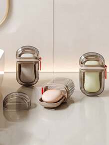 5Pcs Creative New Fashionable Mini Compact Portable Travel Soap Dish, 3/2/1pc Double Layer Sealed Transparent Cover Draining Soap Box, Multi-Functional Storage Small Soap Case, Suitable For Home, Travel, Business Trip, Beach, Swimming, Yacht, Gym, Dorm Travel Essentials School School Supplies Holiday Camping Holiday Essentials Vacation Accessories Perfume For Women Perfume For Men Perfume Bottle - Multicolor - View 3