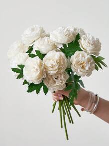 12/20pcs Artificial Peony Flowers Fake Peony Stems Faux Peony Flowers Bulk Realistic Peonies Flower Arrangement For Wedding Decoration Party Home Table Centerpieces Decor