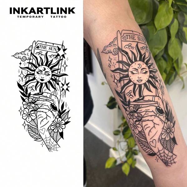 INKARTLINK INKARTLINK revolutionäre Tattoo-Technologie, semi-permanentes Tattoo, Handlinie-Karten, realistisches Tattoo, Herz-Tattoo, temporäres Tattoo, wasserfest, authentisches Tattoo-Aussehen, Nischen-Design Tattoo, Juiced Tattoo, Pflanzentattoo