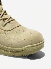 Men's Waterproof Tactical Work Boots Leather Outdoor Hiking Military - Khaki - View 5