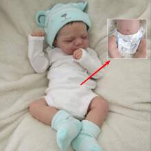 48cm 19inch Full Body Soft Vinyl Reborn Baby Girl Doll With 3D-Paint Skin And Visible Veins Like Real Sleeping Baby Newborn Bathe Toy For Children Birthday Gift