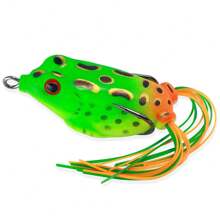 HENGJIA 青蛙诱饵 1 件装软管诱饵塑料鱼饵带钩顶水柔软 3D 眼人造野外悬挂钓鱼诱饵工具