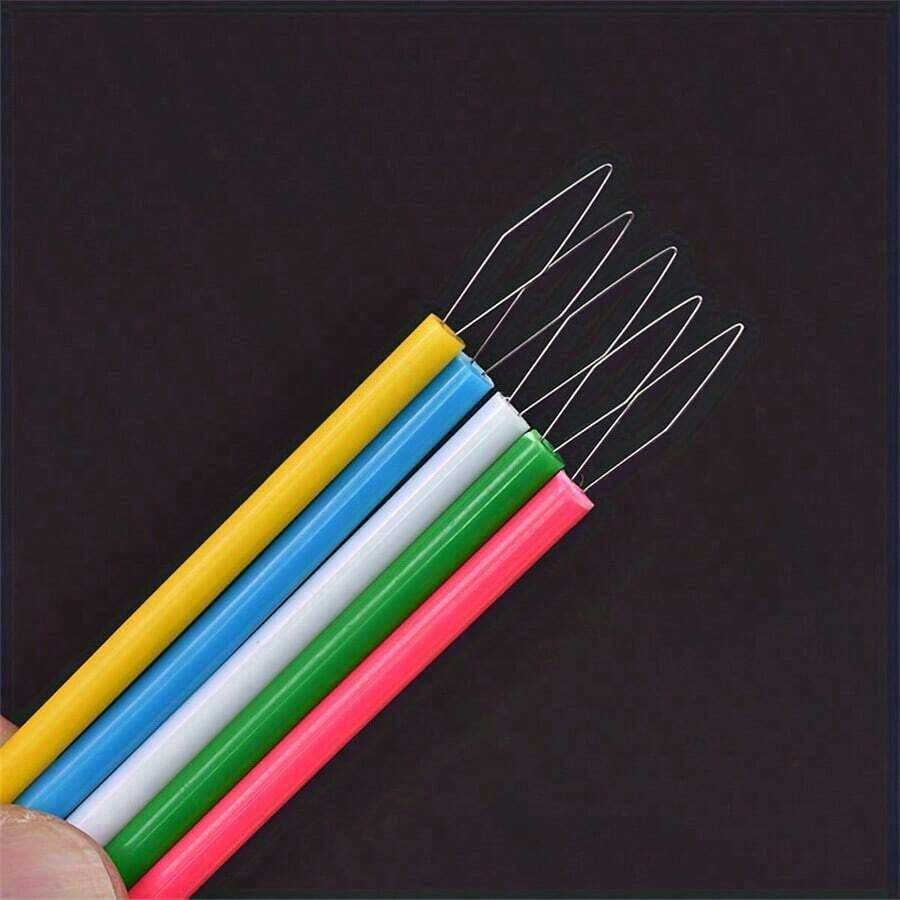 5 件装塑料穿针器 - 缝纫机穿线器、串珠工具、DIY 工艺配件、老年人辅助设备 - 彩色 - 查看 1