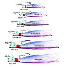 HENGJIA 1pc 3D Eye Soft Fishing Lure Jig Head Hook, 7g/10g/14g/21g/28g/42g/56g/85g, Artificial Deer Hair Feather Hook, Mustache Fishing Lure - Multicolor - View 10