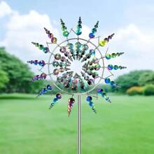 Vibrant 3D Metal Wind Spinner - Durable, Weather-Resistant Outdoor Décor For Gardens, Patios And Caravans - Easy To Assemble, Colourful Faceted Blades, Creates Soothing Sounds And Enhances Curb Appeal, Outdoor Kinetic Art | Sunny Design | Metal Wind Catcher, Outdoor Wind Spinner