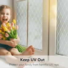 1 Roll Plaid Window Film, Frosted Privacy Window Film, Decorative Glass Film, Vinyl Film, Suitable For Bathroom, Office, Home, Non-Adhesive, Anti-UV, 17.53*118in Bathroom Accessories