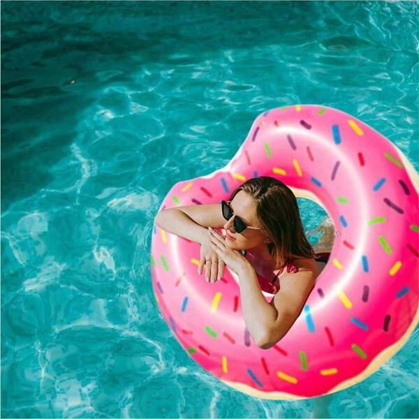 1pc Inflatable Donut Pool Float, Large Size PVC Adult Floating Swimming Ring, Beach Swim Tube, Car Decoration, Home Party Supplies
