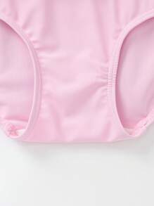 Balabala Girls' High-Stretch One-Piece Swimsuit, UV Protection & Printed - Purple - View 6