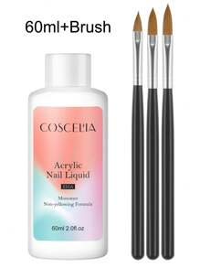 coscelia 30/60/120毫升EMA单体丙烯酸液体，附赠3支丙烯酸美甲刷，大容量丙烯酸美甲系统，适合初学者DIY丙烯酸美甲、法式美甲延长、美甲雕刻沙龙使用（120毫升丙烯酸液体随机发货） - 彩色 - 查看 10