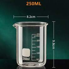 1pc 50/100/150/250/500/1000ml High Borosilicate Glass Measuring Cup Clear Scale Cup Heat-Resisting Laboratory Beaker Kitchen Baking Measuring Cup