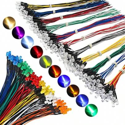 LEDs 12V Em Várias Cores Para Decoração E Iluminação Automotiva Ideal Para Interior De Carros Motos Painéis E Aplicações Criativas Kit 10 Peças