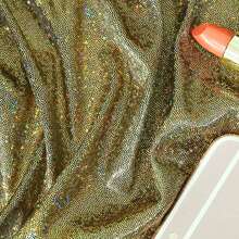 1pc Holographic Iridescent Knitted Fabric With Glitter All-Over Fingerprint Pattern, Suitable For Stage Performance Costumes, Photography Backdrops - Multicolor - View 10