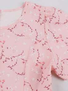 夏季优雅圆领及膝花卉印花休闲度假连衣裙 - 彩色 - 查看 3