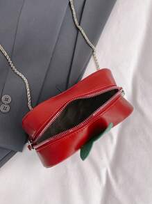 Apple Shaped PU Zipper Closure Women Daily Casual Shoulder Crossbody Bag - Multicolor - View 9