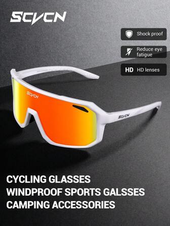  SCVCN 时尚运动眼镜经典方框自行车骑行眼镜男女山地车山地公路户外高尔夫钓鱼登山徒步眼镜时尚度假露营摄影配件