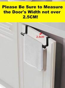 1 件装 黑色单杆毛巾架 橱柜门背式挂架 免打孔毛巾杆