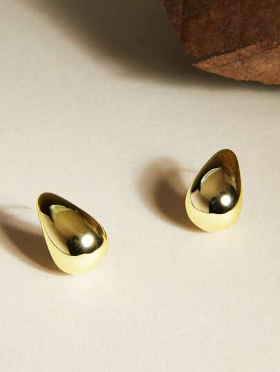 1 Pair Of Simple Geometric Drop-Shaped Earrings For Women, Versatile Cold Style Earrings, European And American Ccb Earrings, Earrings Accessories Winter Gifts